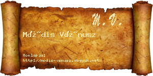Módis Vénusz névjegykártya